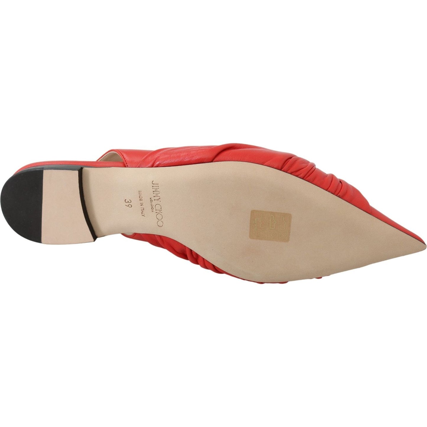 Jimmy Choo Annabell Flat Nap Chilli Leather Flat Shoes Shoes