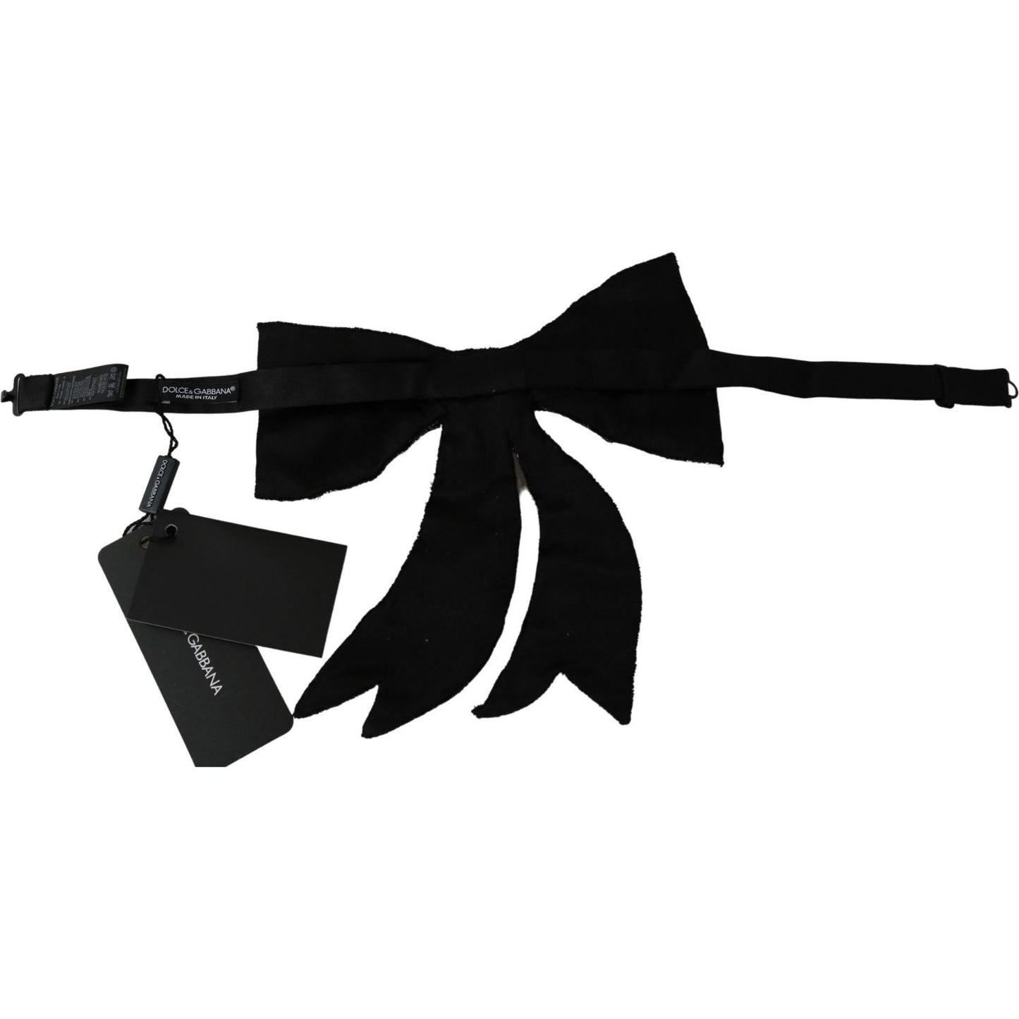 Dolce & Gabbana Silver Tone 100% Silk Crystal Embellished Women Bowtie Dolce & Gabbana