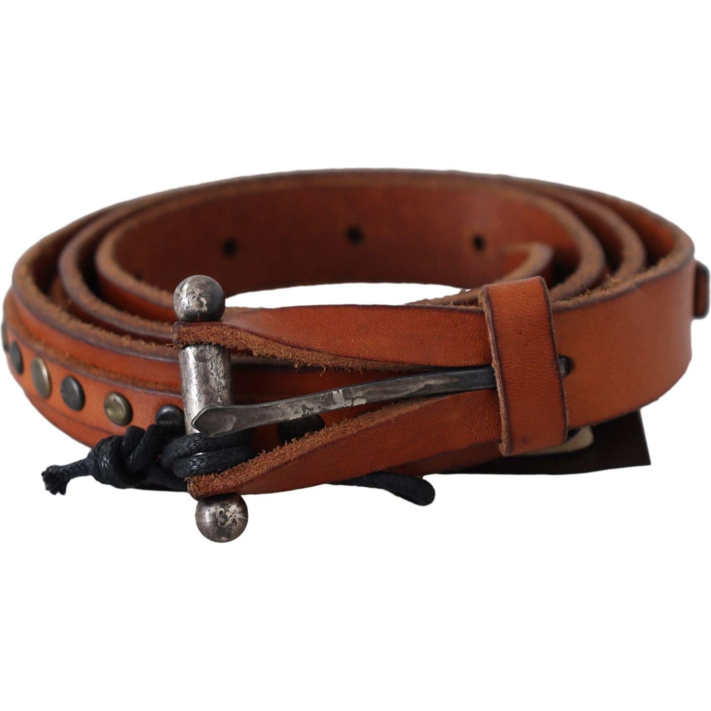 Scervino Street Brown Genuine Leather Rustic Silver Buckle Belt Scervino Street