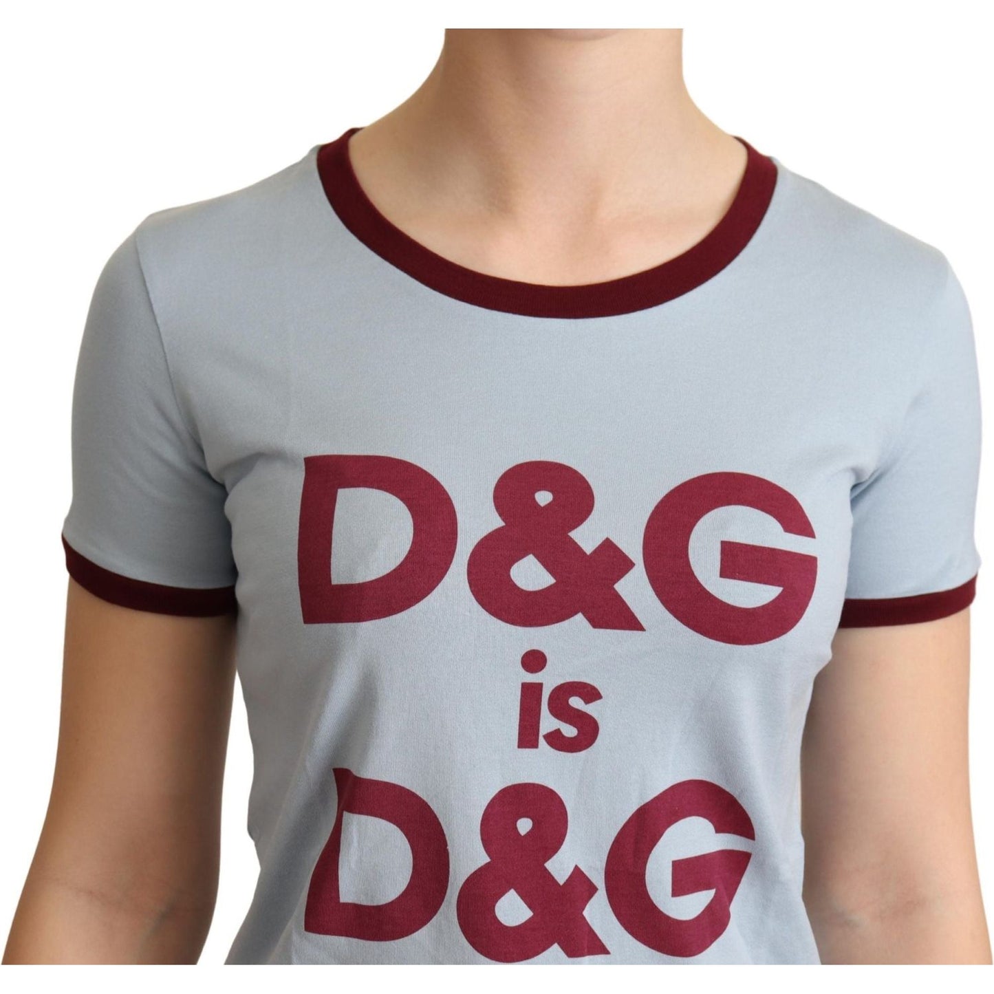 Dolce & Gabbana Blue Crewneck D&G Top T-shirt WOMAN T-SHIRTS