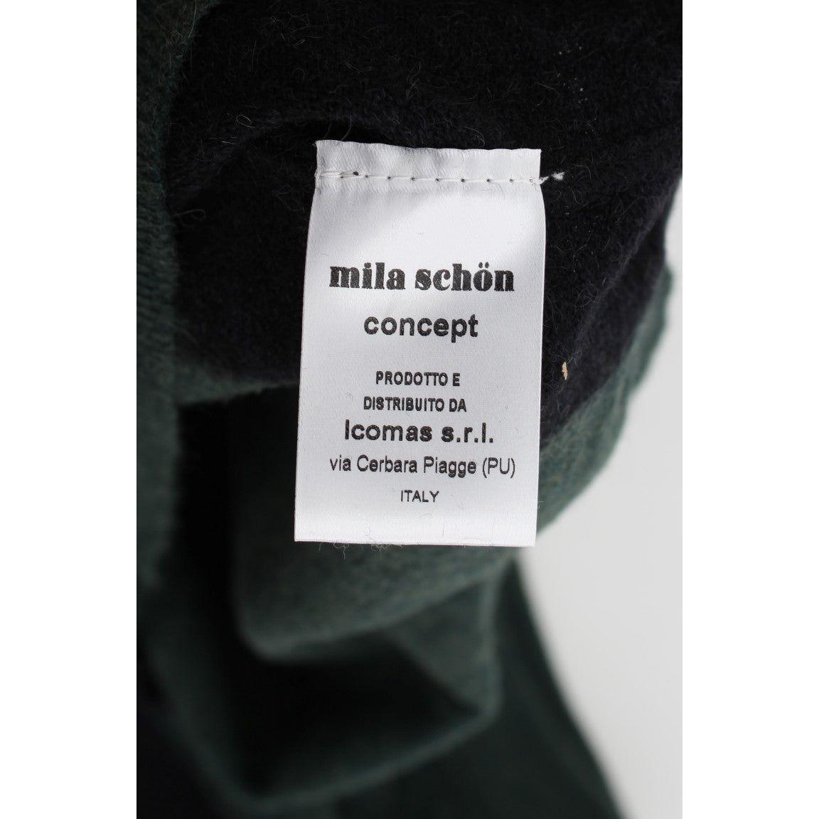 MILA SCHÖN Green Wool Blend Pencil Skirt