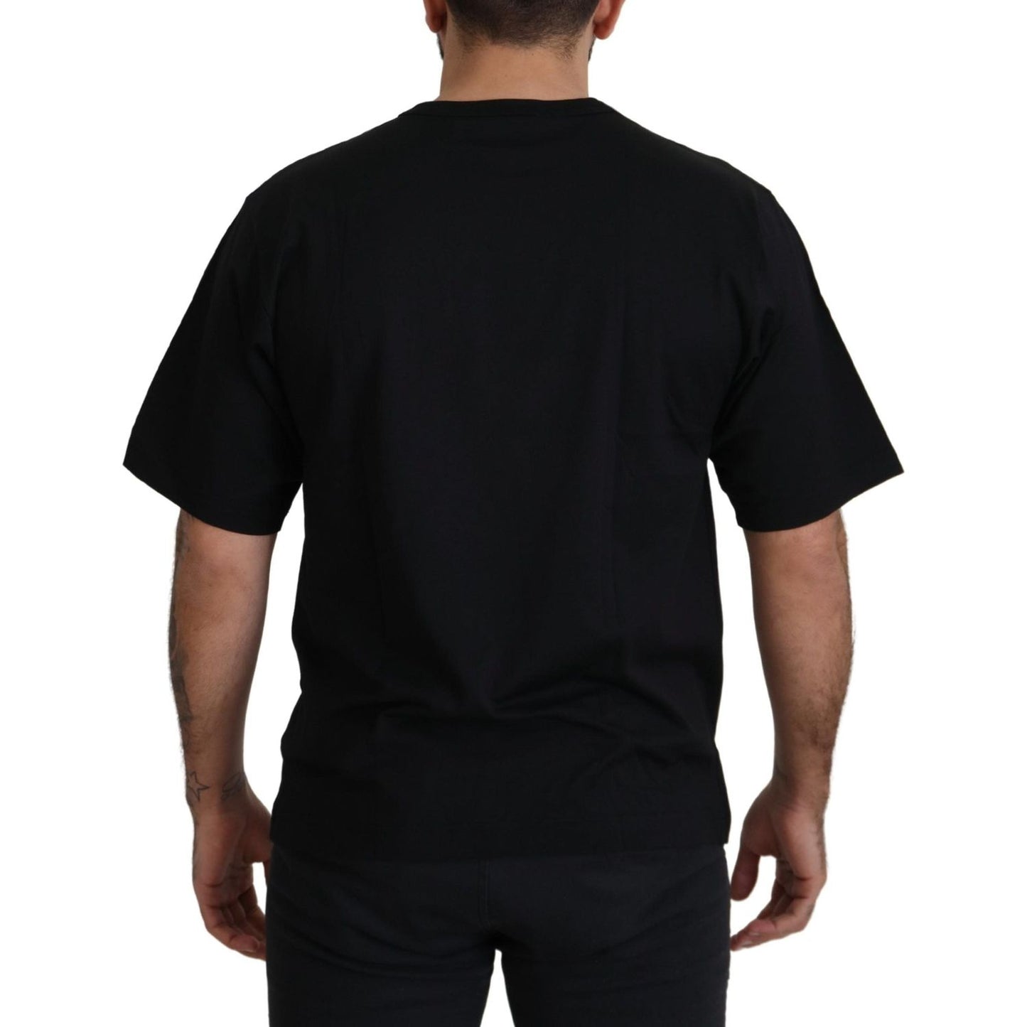 Dolce & Gabbana Black Gold STAR Crown DG Cotton Crewneck T-shirt Dolce & Gabbana