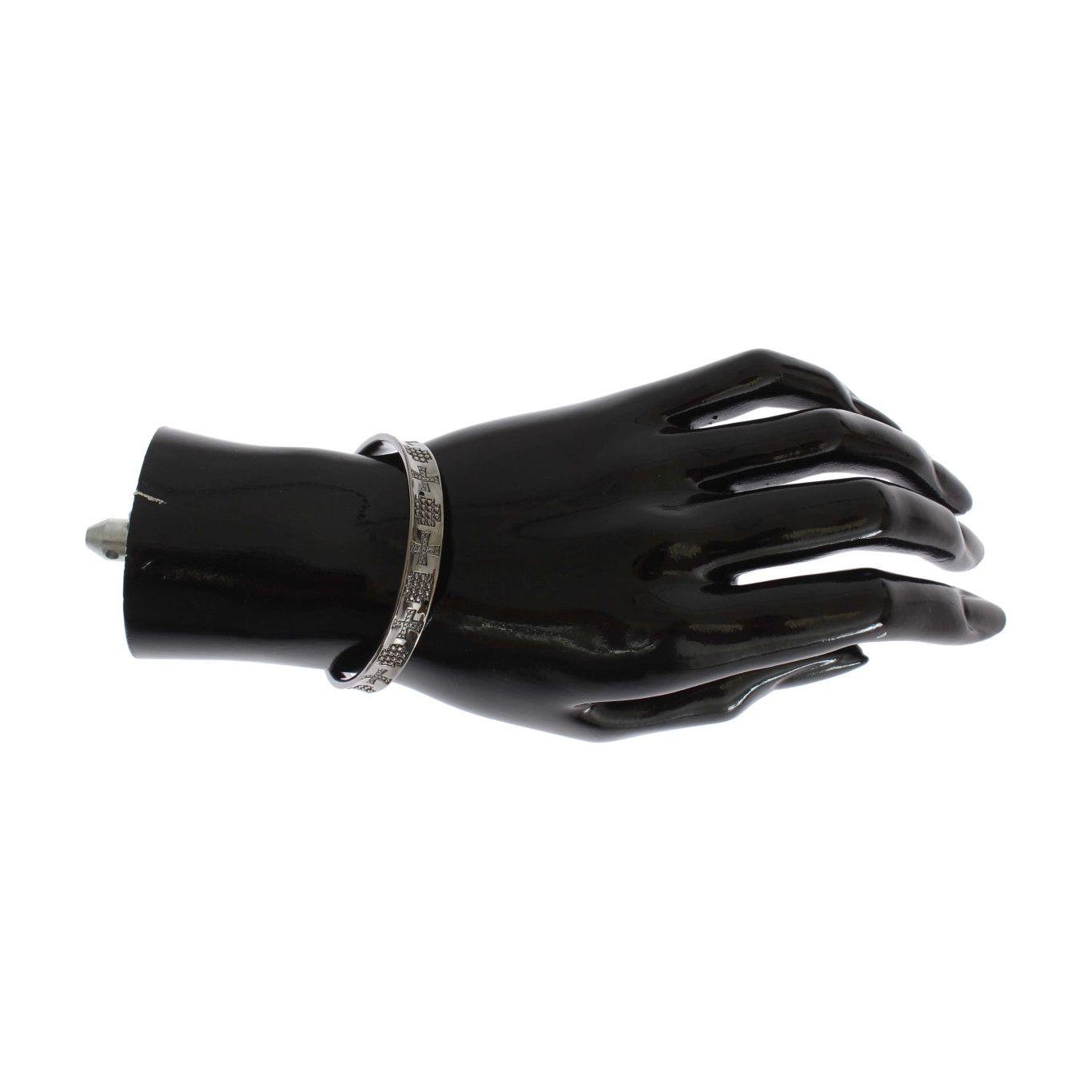 Nialaya Gray Rhodium 925 Silver Bangle Bracelet Bracelet