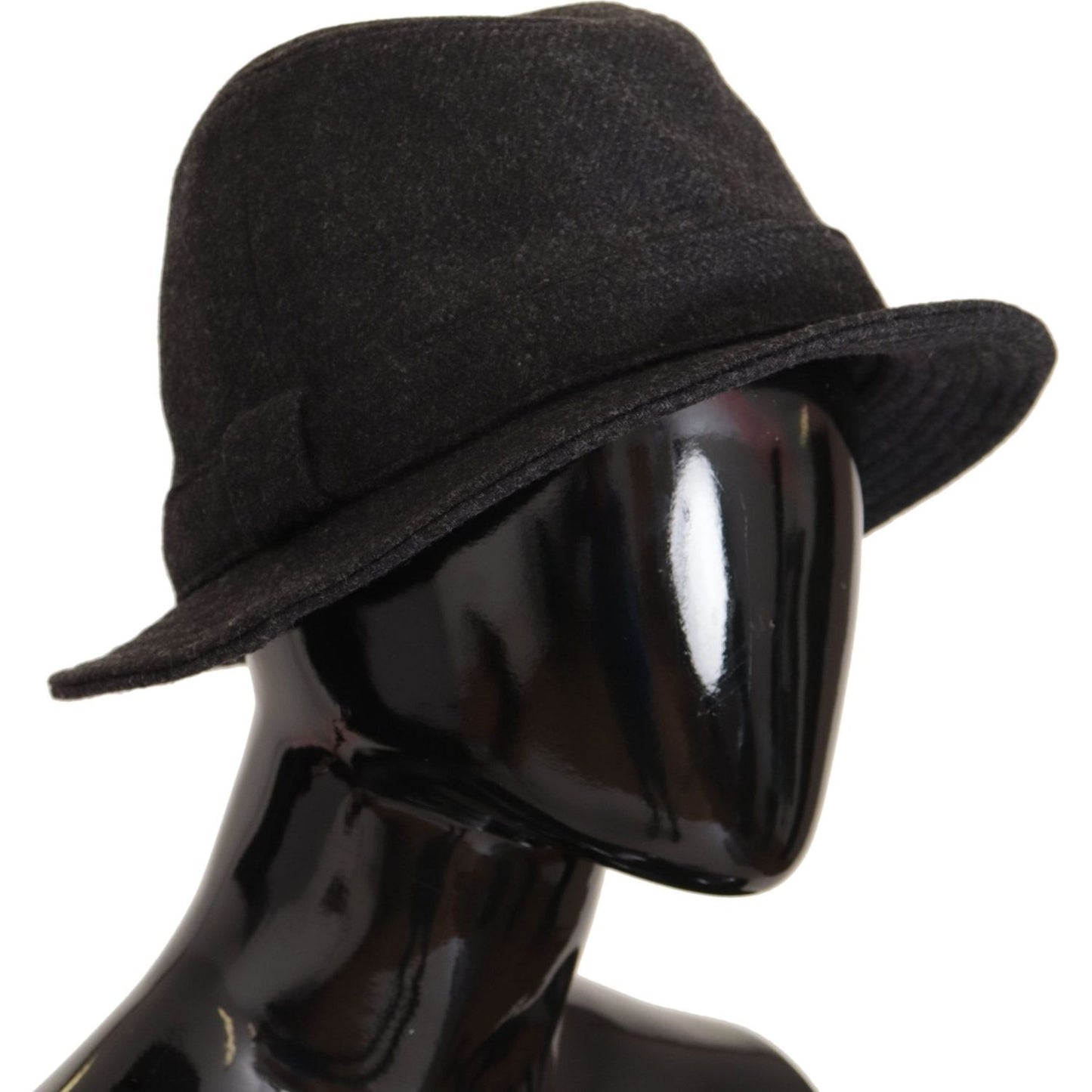 Dolce & Gabbana Gray Virgin Wool Logo Fedora Trilby Cappello Hat Dolce & Gabbana