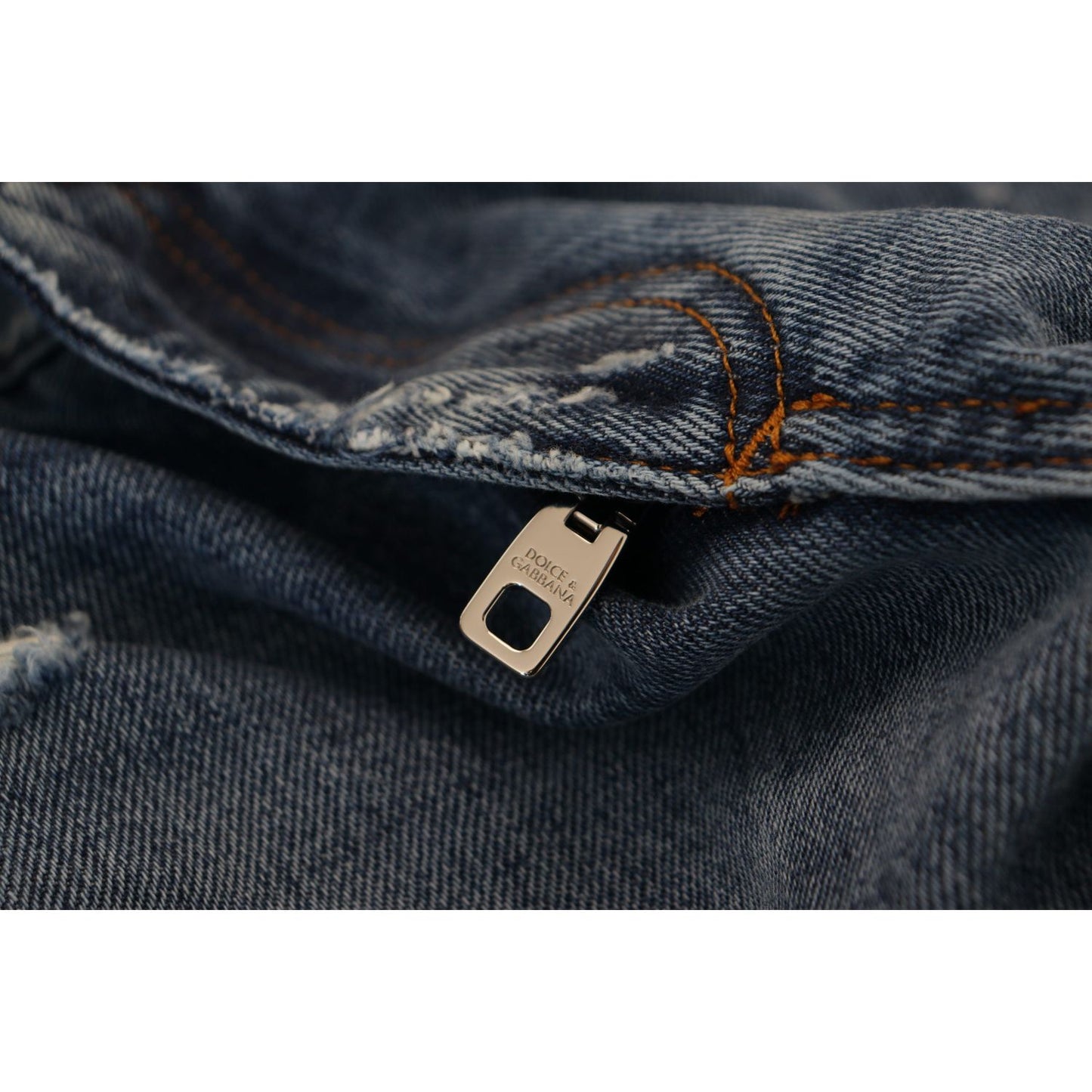 Dolce & Gabbana Blue Cotton Tattered Men Denim Jeans Dolce & Gabbana