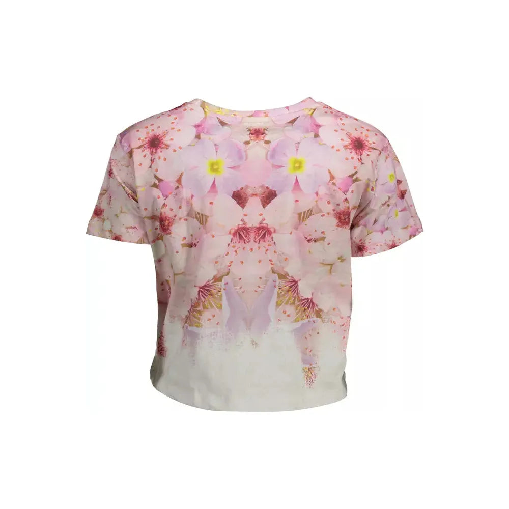 Desigual Pink Cotton Tops & T-Shirt Desigual