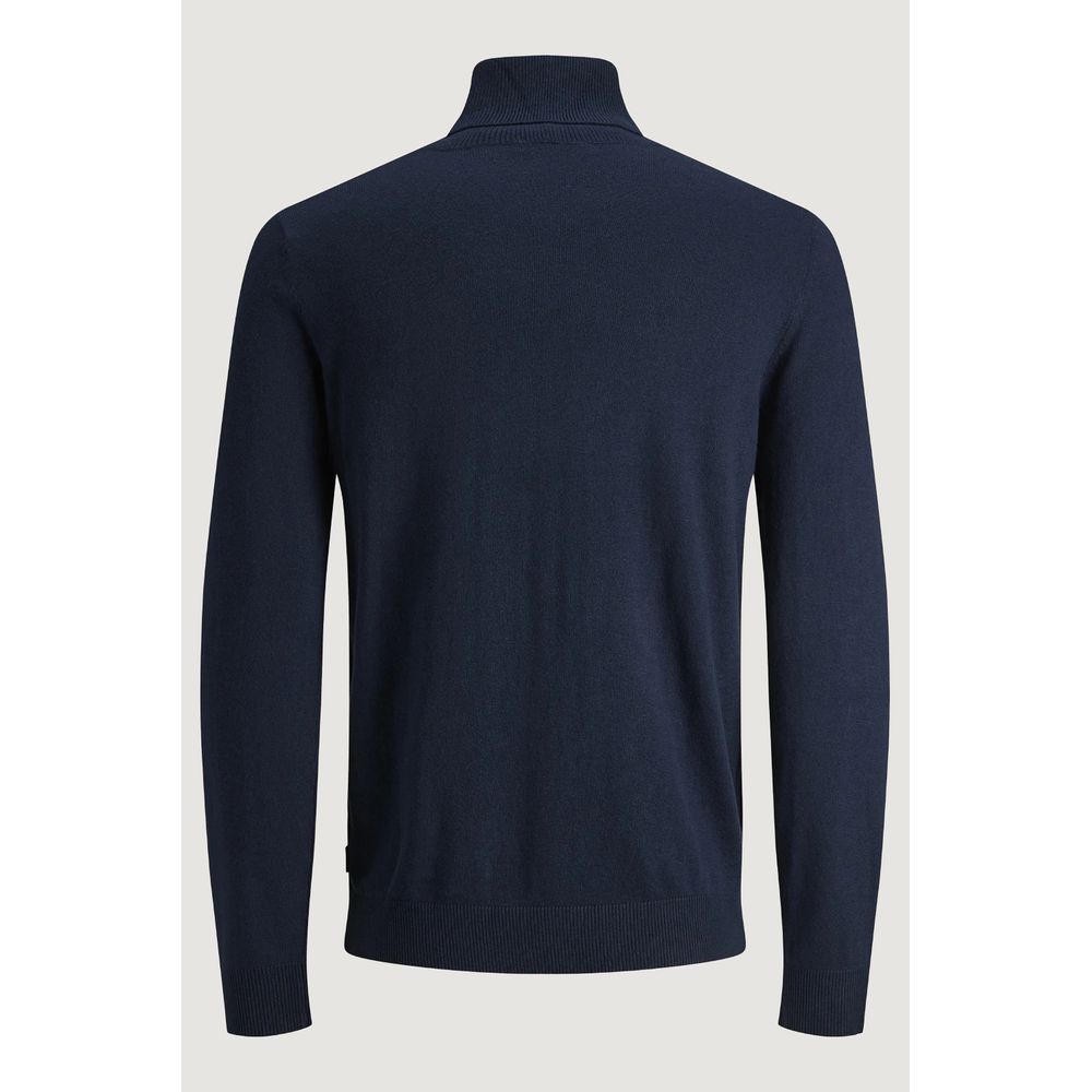 Jack Jones Blue Cotton Turtleneck Jack Jones
