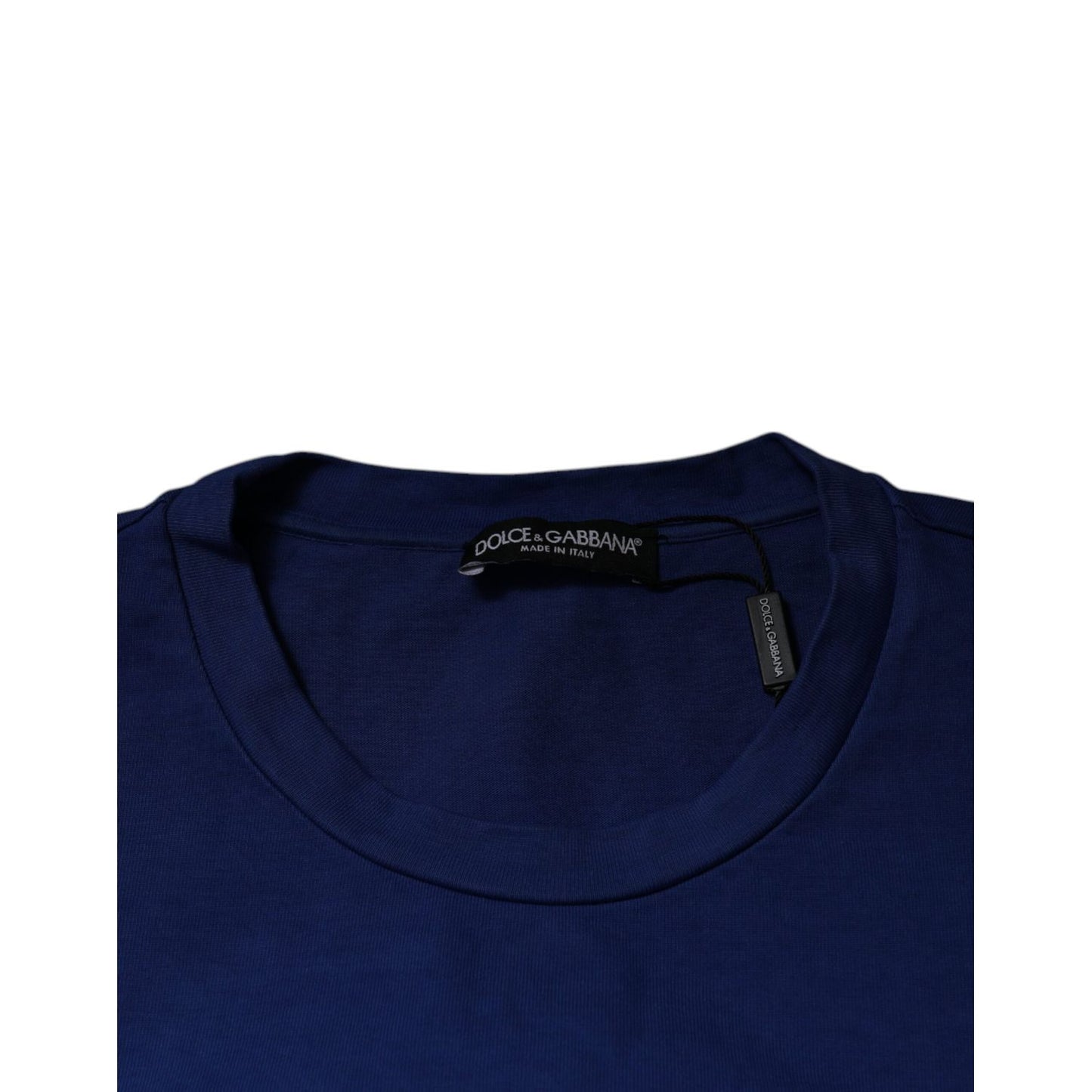 Dolce & Gabbana Blue Graphic Print Cotton Crew Neck T-shirt Dolce & Gabbana