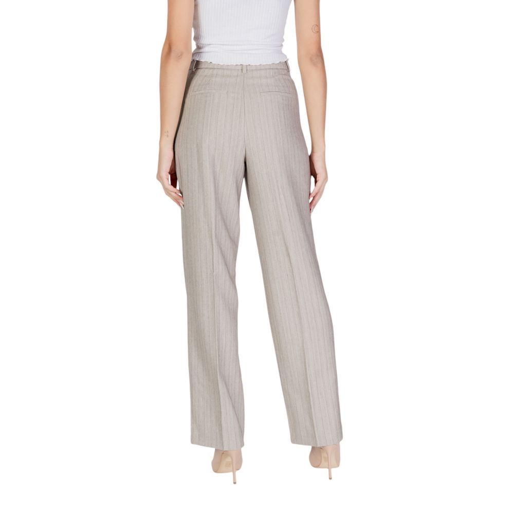 Vero Moda Gray Polyester Casual Pants Vero Moda