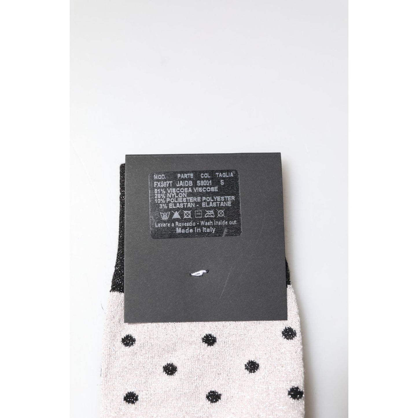 Dolce & Gabbana Gray Viscose Stretch Dotted Socks