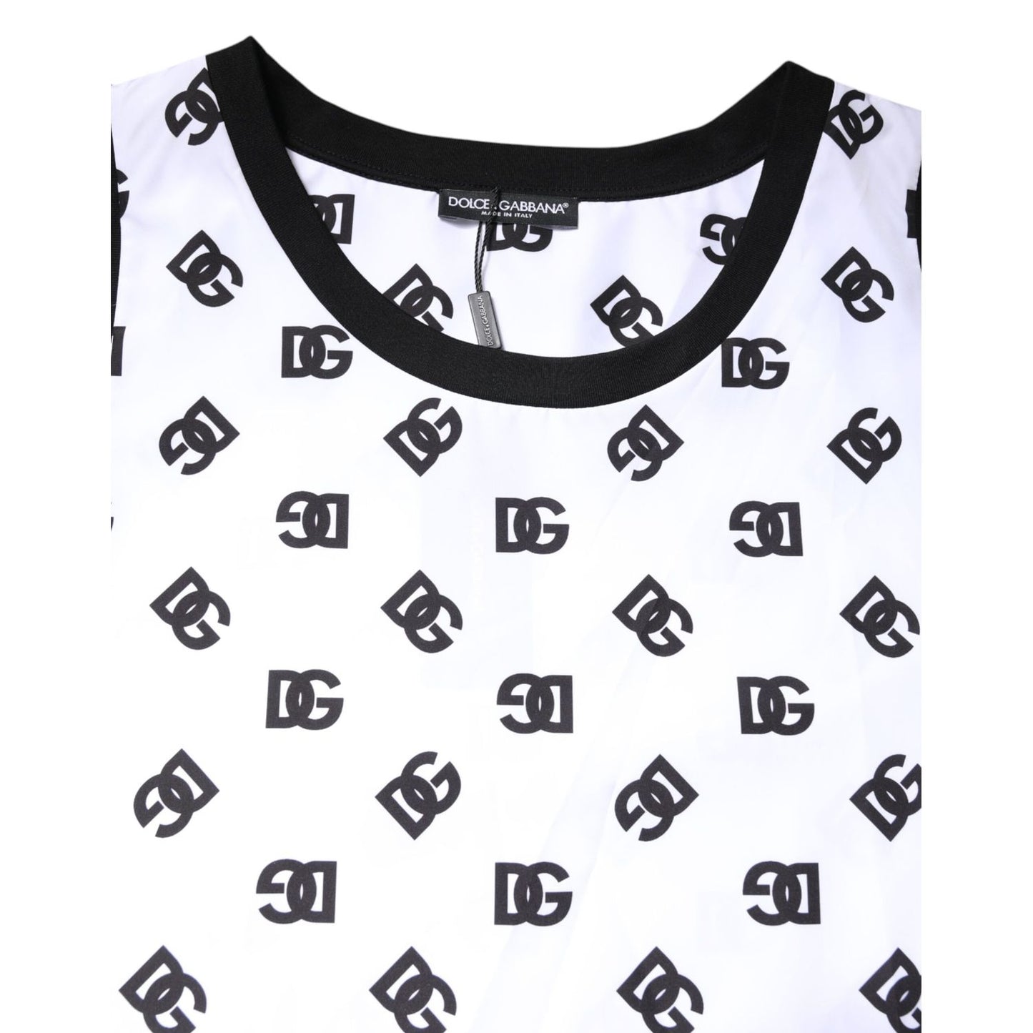 Dolce & Gabbana White Polyester Sleeveless DG Logo T-shirt Dolce & Gabbana