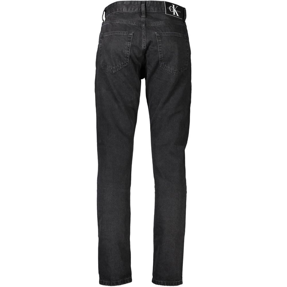Calvin Klein Black Cotton Straight-Leg Jeans