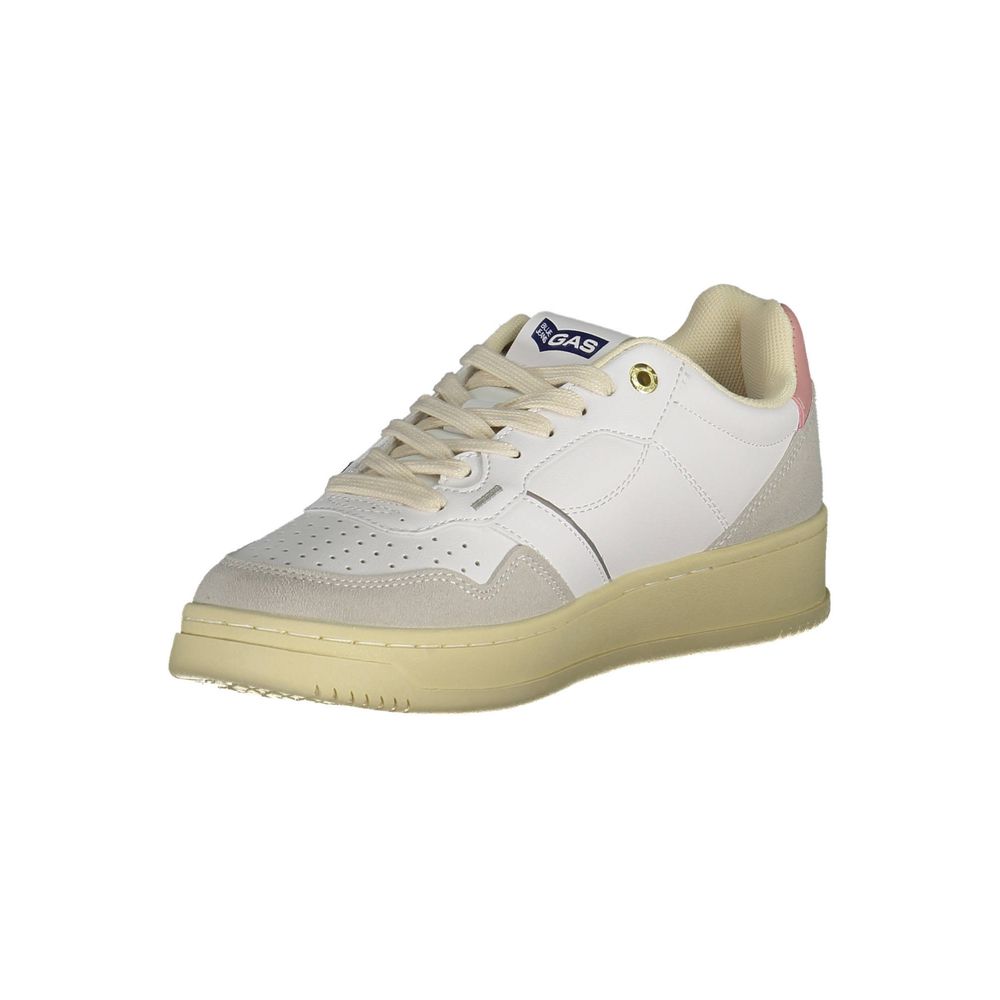 Gas White Artificial Leather Athletic Sneakers