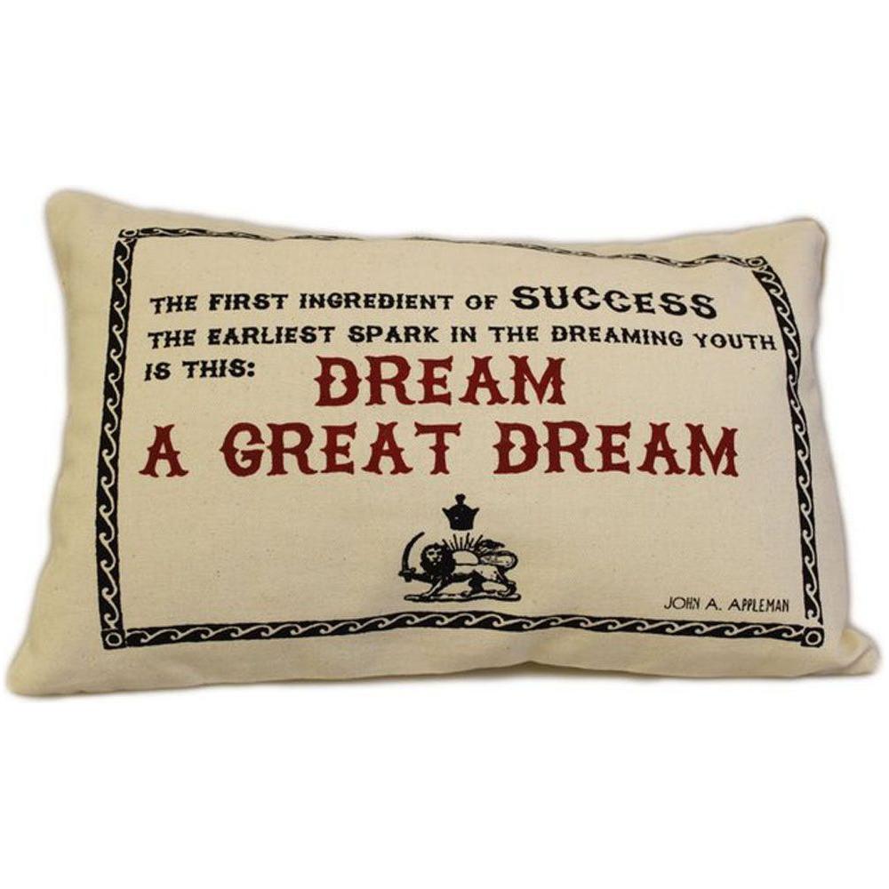 CUSCINI LETTERARI - Copricuscino in Juta lavata / Cotton pillow case GREAT DREAM - Size 38x25cm FASHION ACCESSORIES