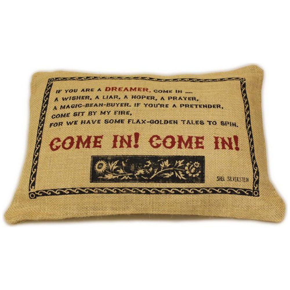 CUSCINI LETTERARI - Copricuscino in Juta lavata / Juta washed pillow case COME IN! - Size 38x25cm FASHION ACCESSORIES