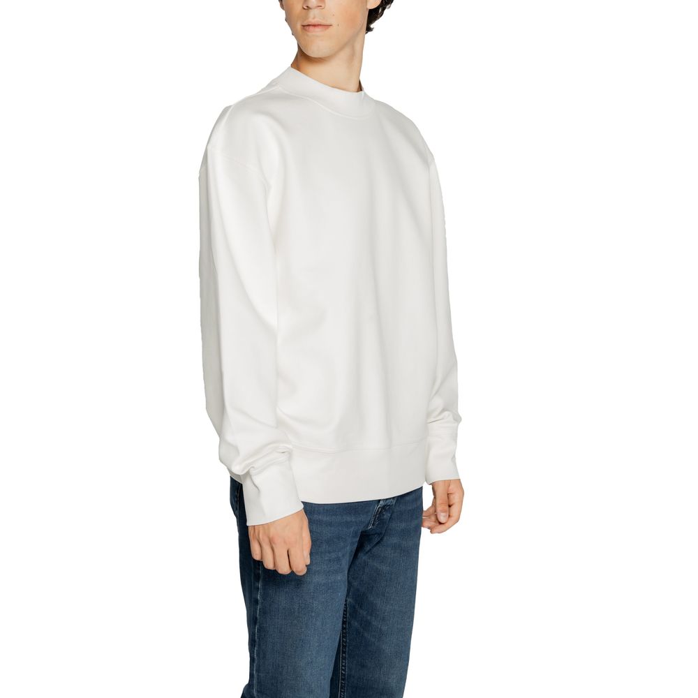 Calvin Klein Jeans White Recycled Cotton Sweatshirt Calvin Klein Jeans