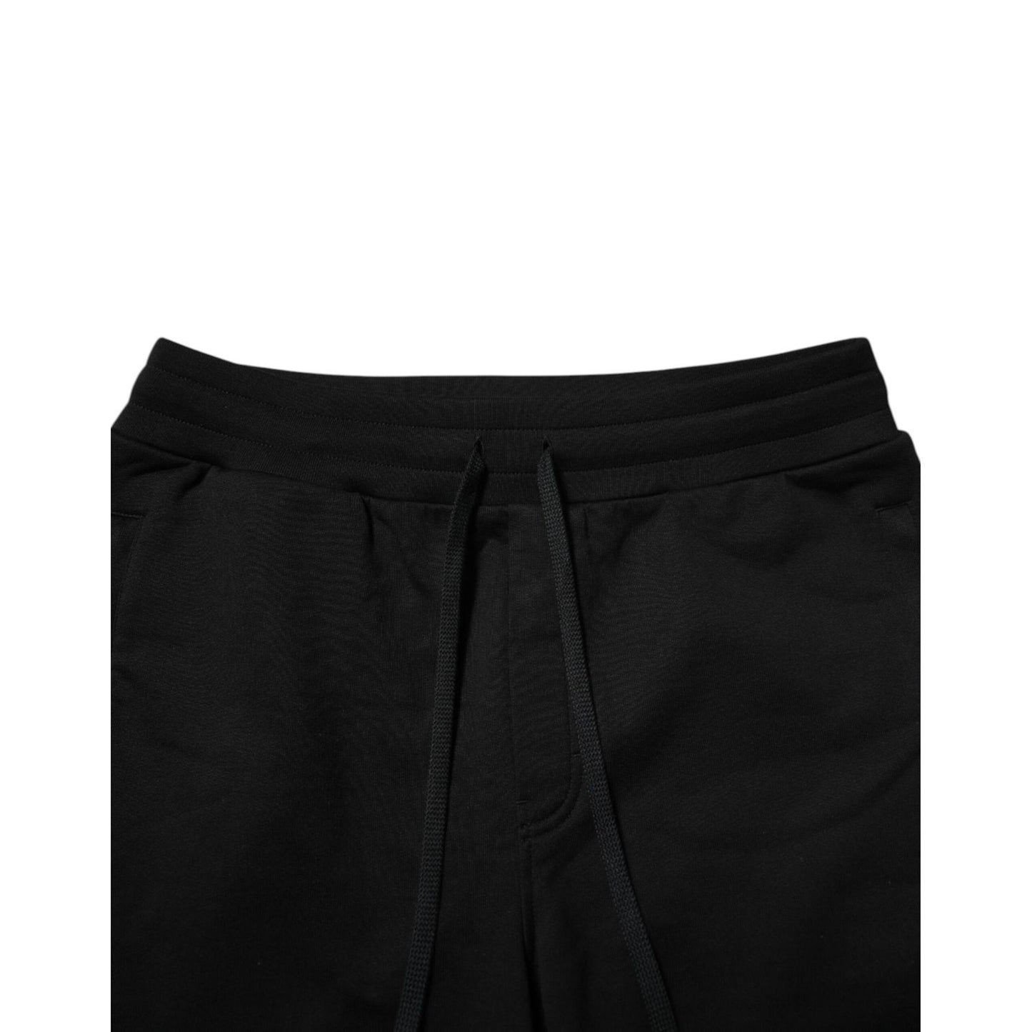 Dolce & Gabbana Black Cotton Logo Tape Men Jogger Pants Dolce & Gabbana