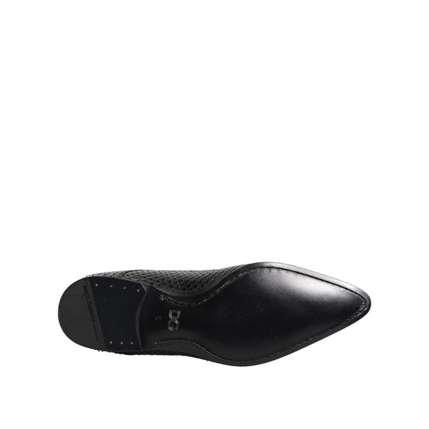 Dolce & Gabbana Black Exotic Leather Lace Up Derby Shoes Dolce & Gabbana
