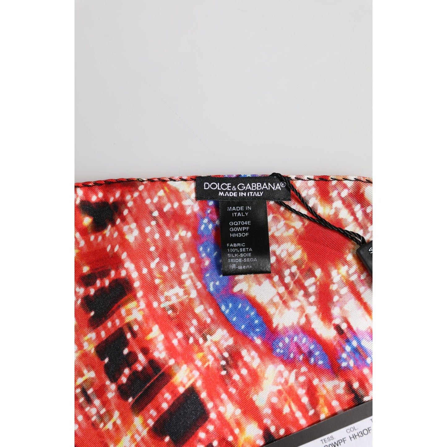 Dolce & Gabbana Black Multicolor Print Square Foulard Scarf Dolce & Gabbana