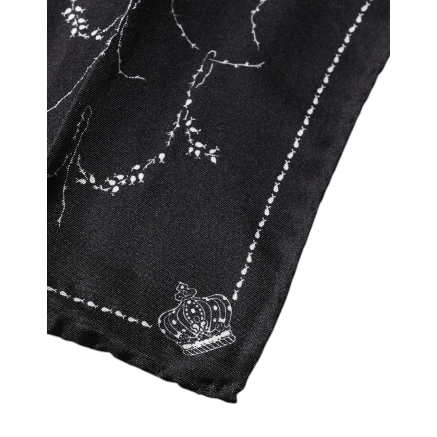 Dolce & Gabbana Black Patterned Silk Handkerchief Scarf Dolce & Gabbana