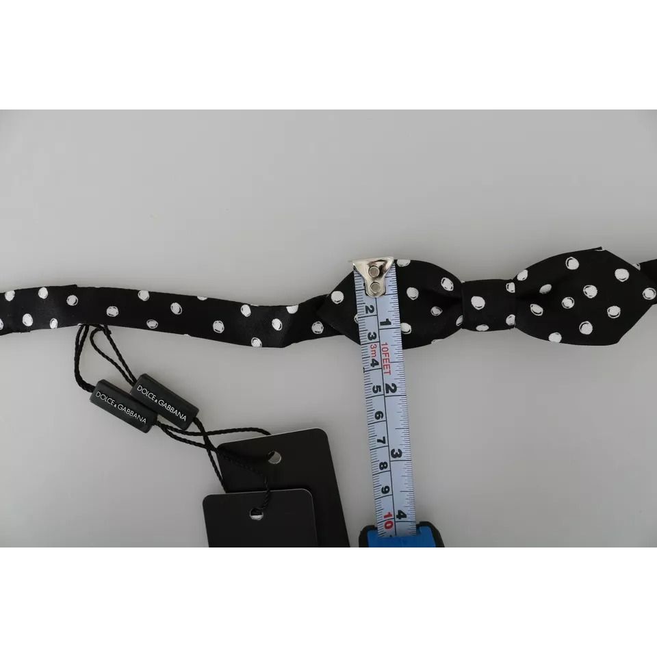 Dolce & Gabbana Black Polka Dots Adjustable Neck Bow Tie Dolce & Gabbana