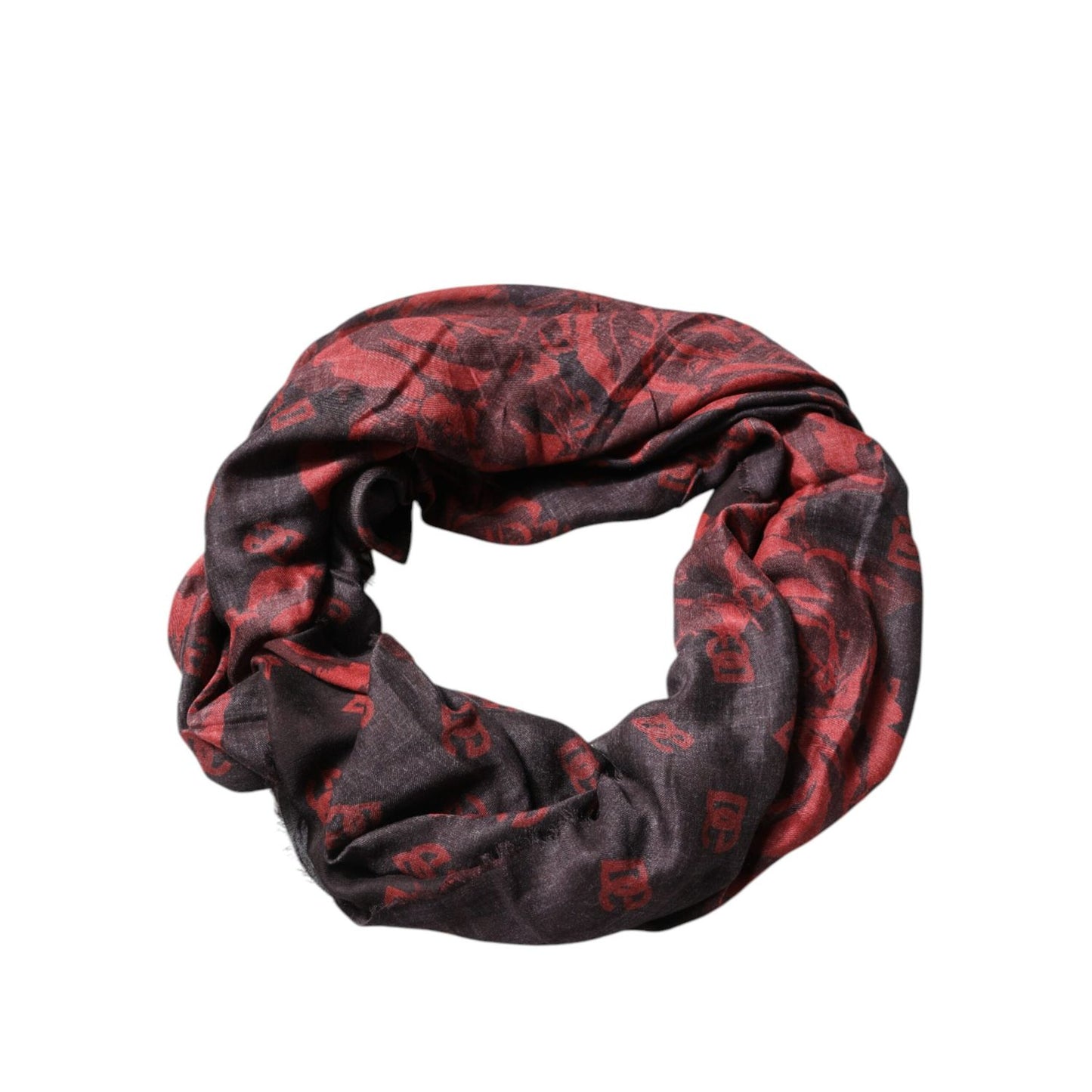 Dolce & Gabbana Black Red Floral Modal Wrap Shawl Scarf Dolce & Gabbana
