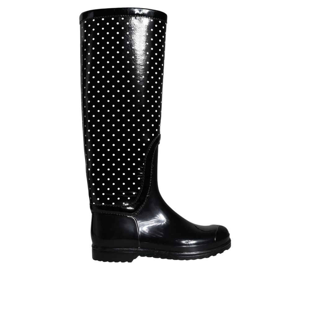 Dolce & Gabbana Black Rubber Rain Boots Dolce & Gabbana