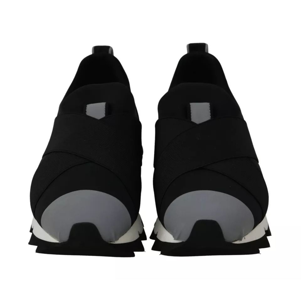 Dolce & Gabbana Black Shark Neoprene Stretch Sneakers Shoes Dolce & Gabbana