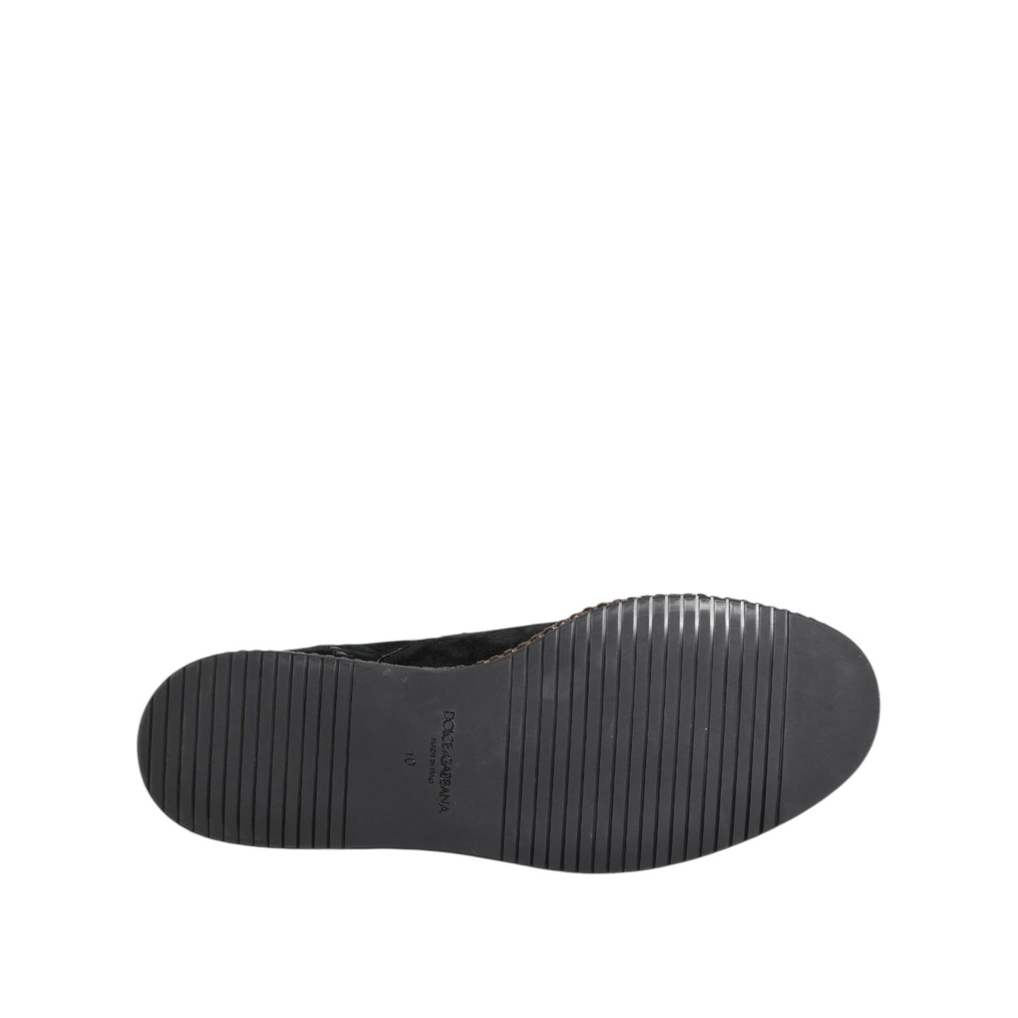 Dolce & Gabbana Black Suede Tassel Embellished Loafers Shoes Dolce & Gabbana