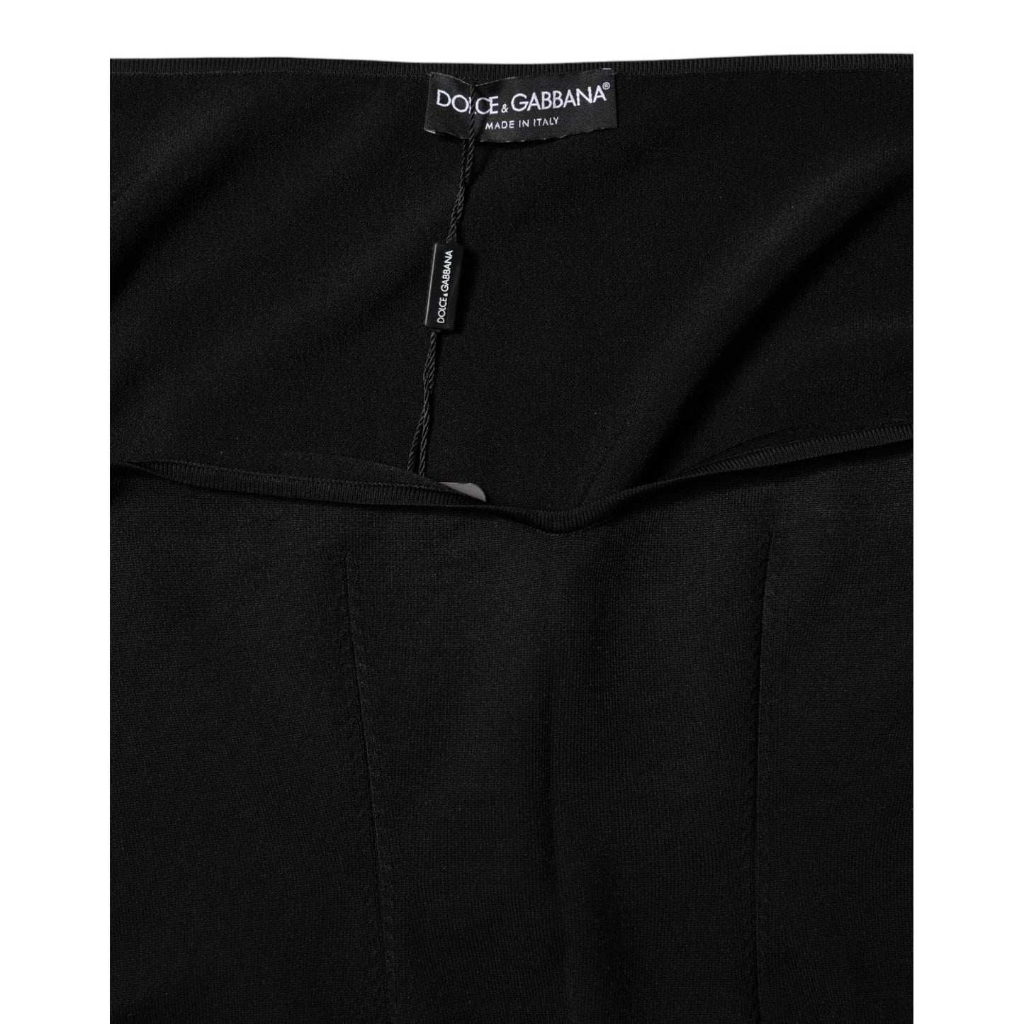 Dolce & Gabbana Black Viscose Long Sleeve Pullover Blouse Top Dolce & Gabbana