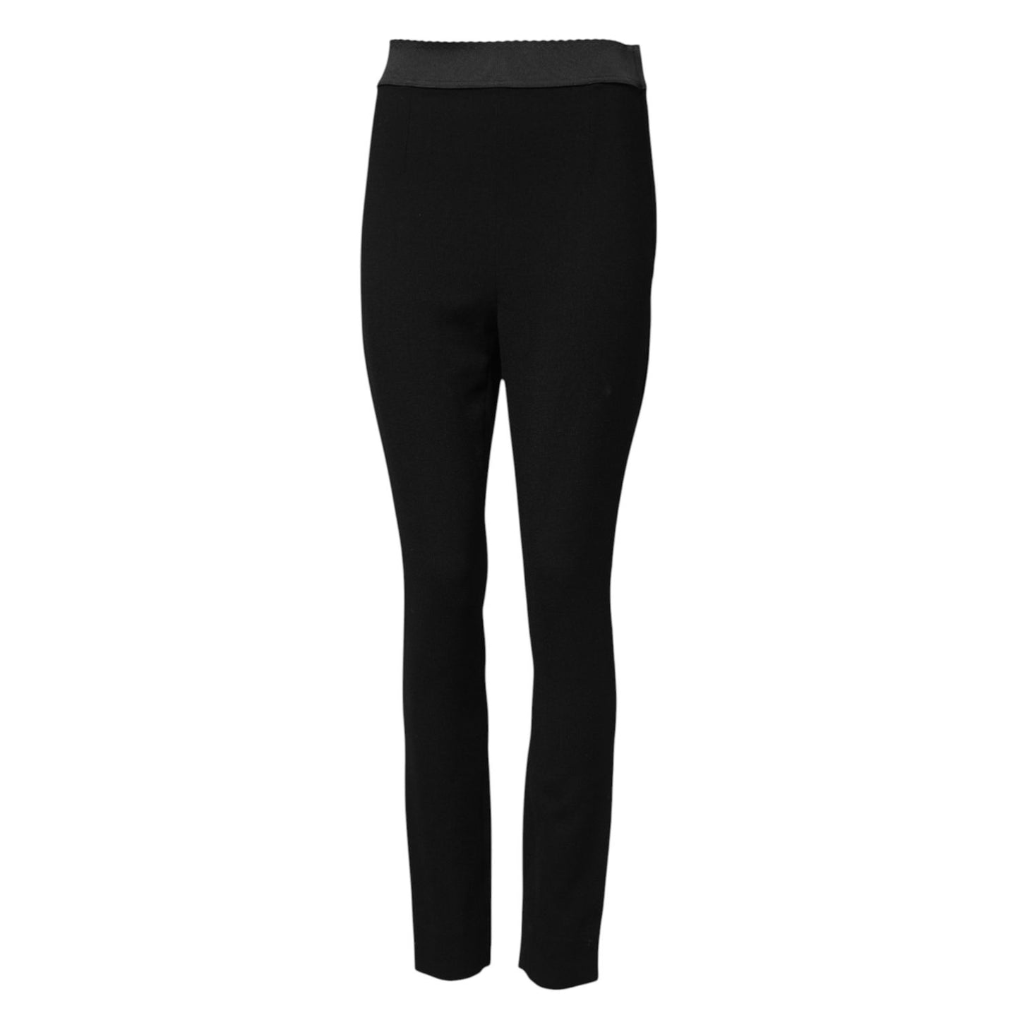 Dolce & Gabbana Black Wool Leggings Stretch Pants Dolce & Gabbana