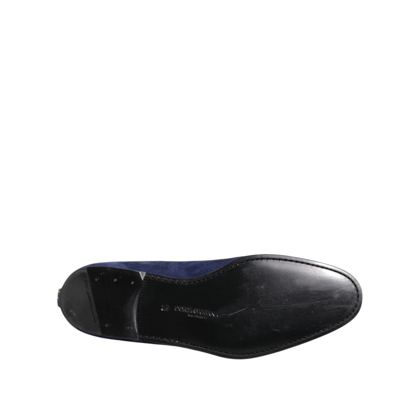 Dolce & Gabbana Blue Velvet DG Logo Loafers Formal Shoes Dolce & Gabbana