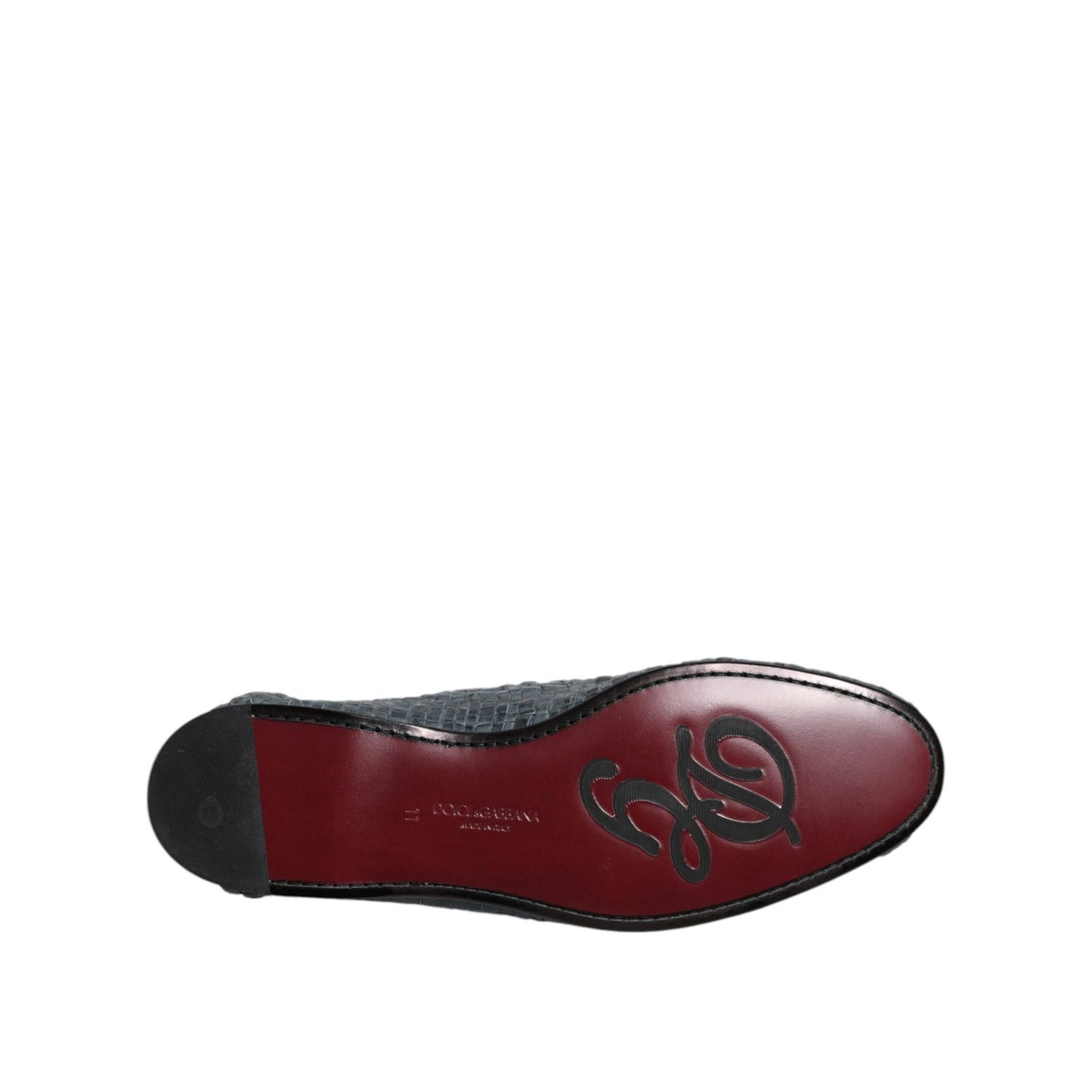 Dolce & Gabbana Blue Woven Raffia Slip On Loafers Shoes Dolce & Gabbana