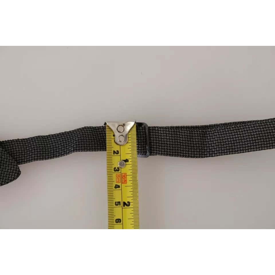 Dolce & Gabbana Gray Silk Patterned Mens Necktie Bow Tie Dolce & Gabbana
