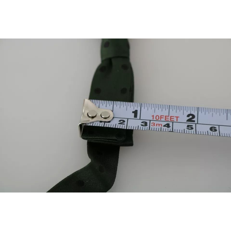 Dolce & Gabbana Green Dotted Silk Adjustable Neck Bow Tie Dolce & Gabbana