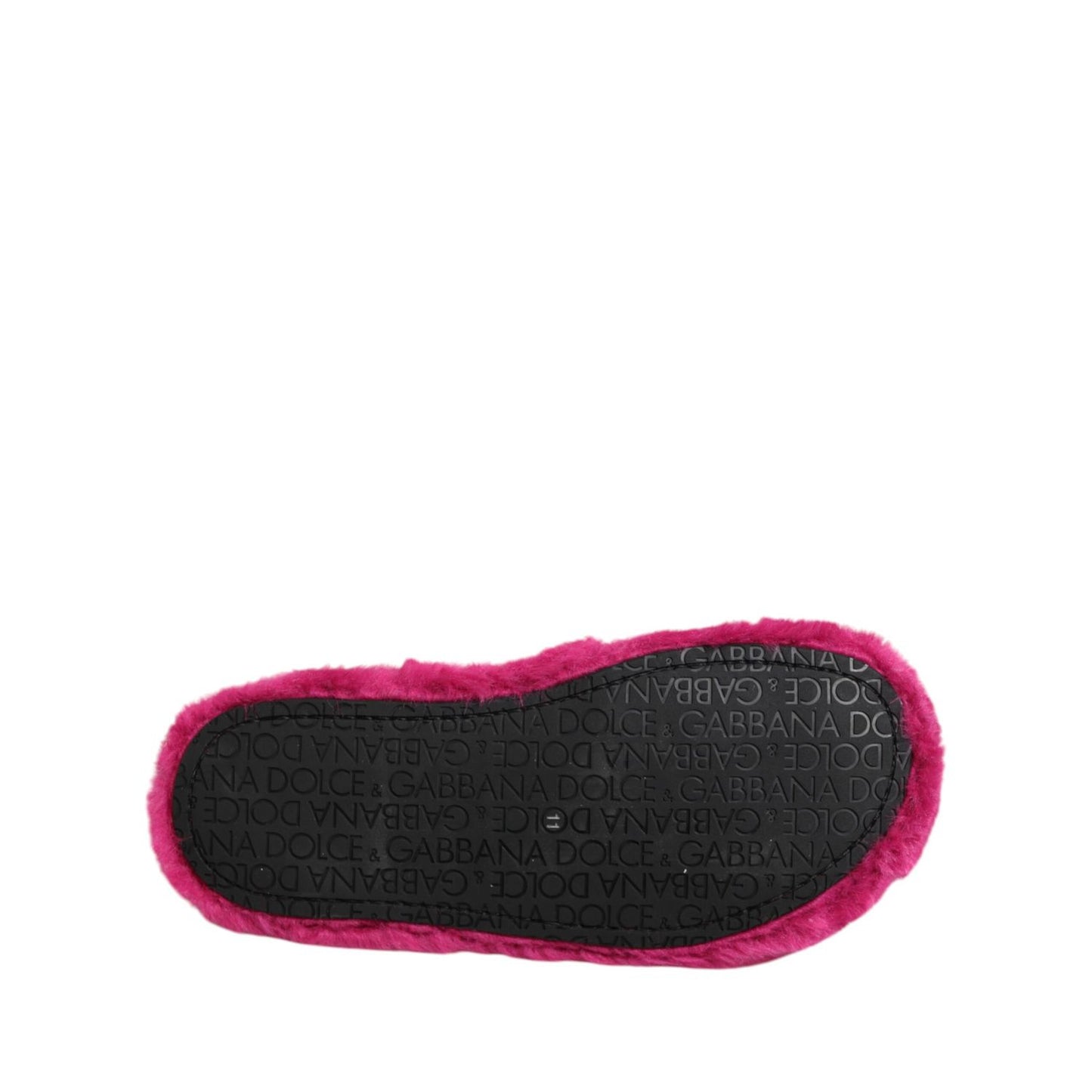 Dolce & Gabbana Pink Acrylic Faux Fur Mens Flats Sandals Shoes Dolce & Gabbana