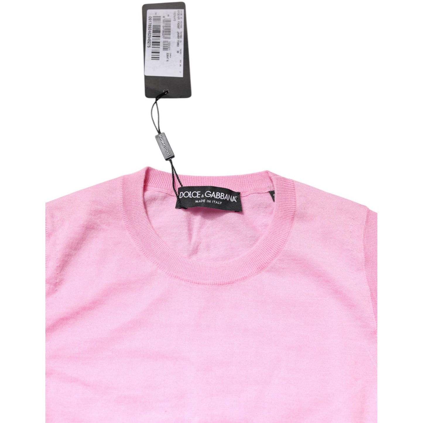 Dolce & Gabbana Pink Cashmere Round Neck Sleeveless Tank Top Dolce & Gabbana