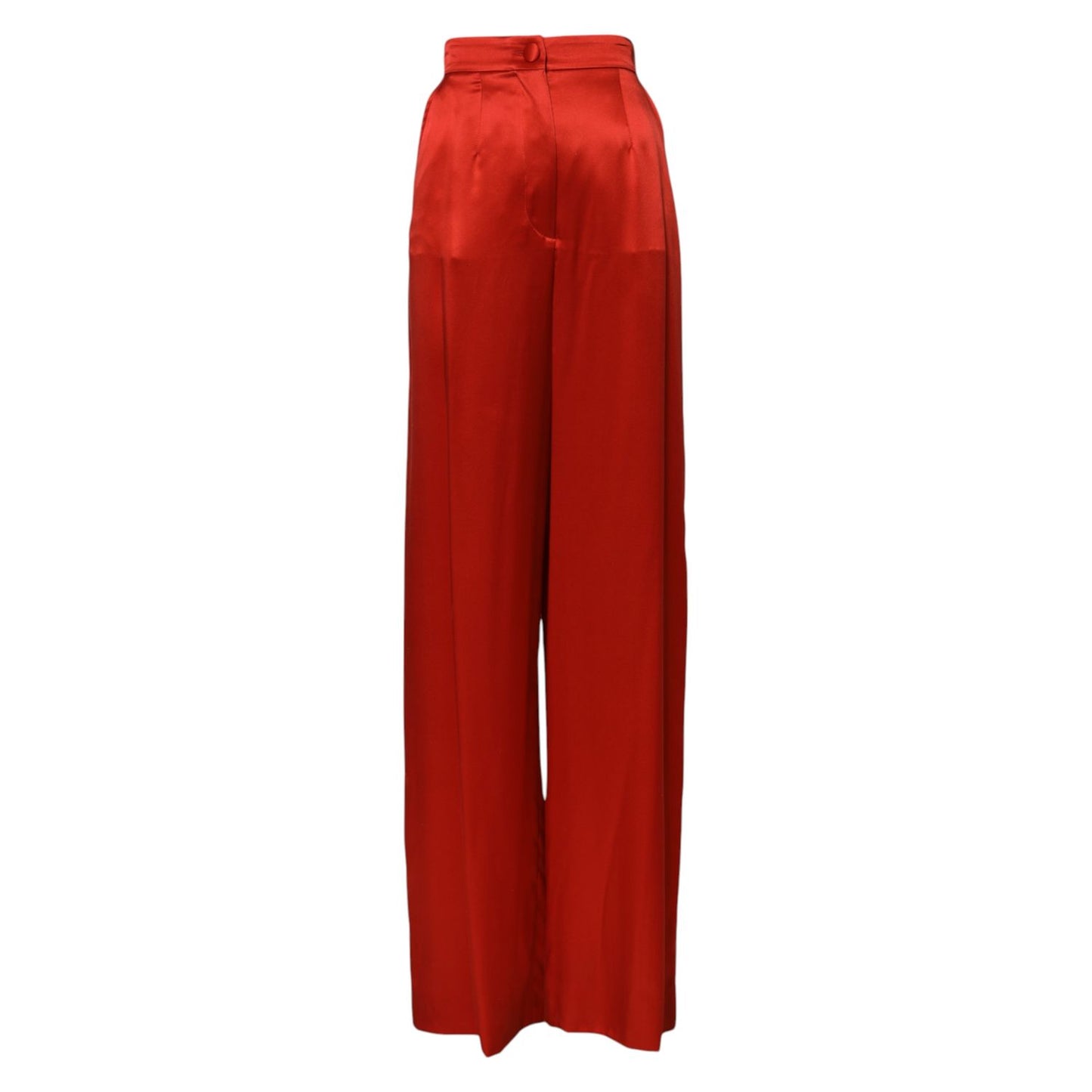 Dolce & Gabbana Red Satin High Waist Wide Leg Pants Dolce & Gabbana