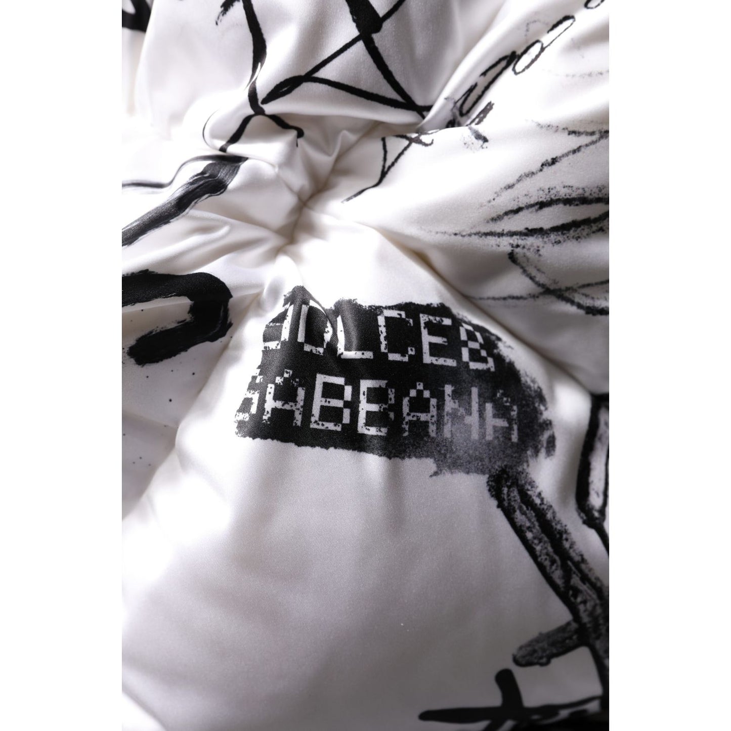 Dolce & Gabbana White Polyester Printed Hood Quilted Hat Dolce & Gabbana