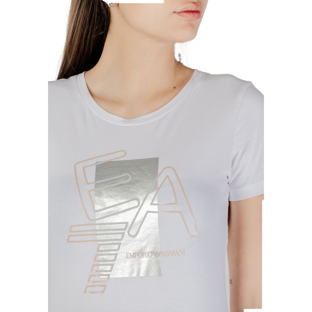 EA7 Emporio Armani White Cotton T-Shirt EA7 Emporio Armani