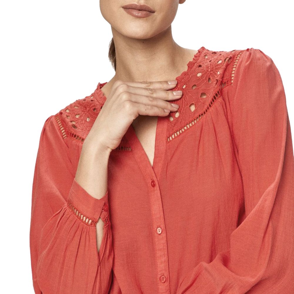 Pepe Jeans Red Viscose Blouse Pepe Jeans