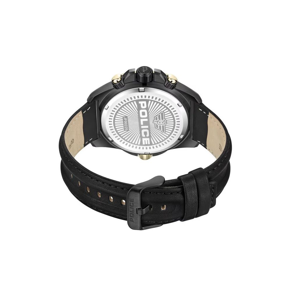 Police Black Artificial Leather Dress Watch Police