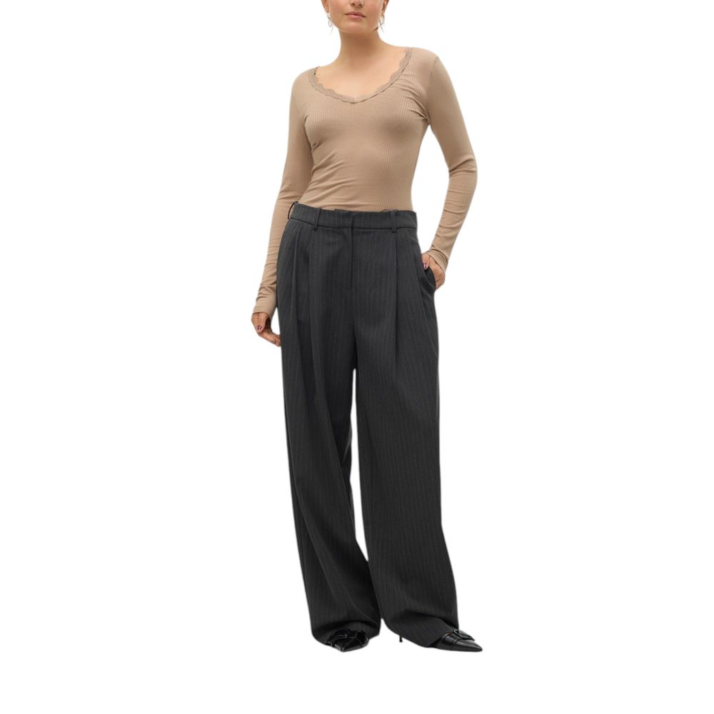 Vero Moda Gray Polyester Casual Pants Vero Moda
