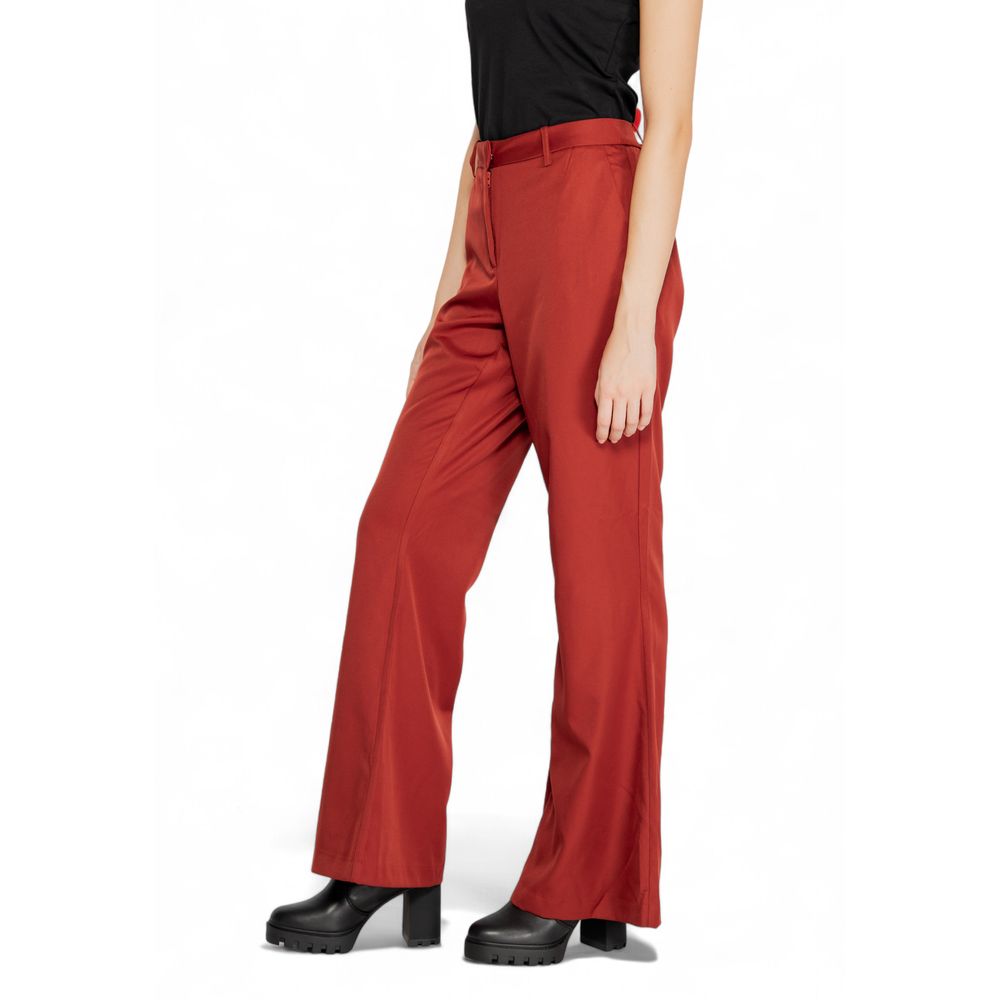 Vero Moda Red Polyester Flared Pants Vero Moda