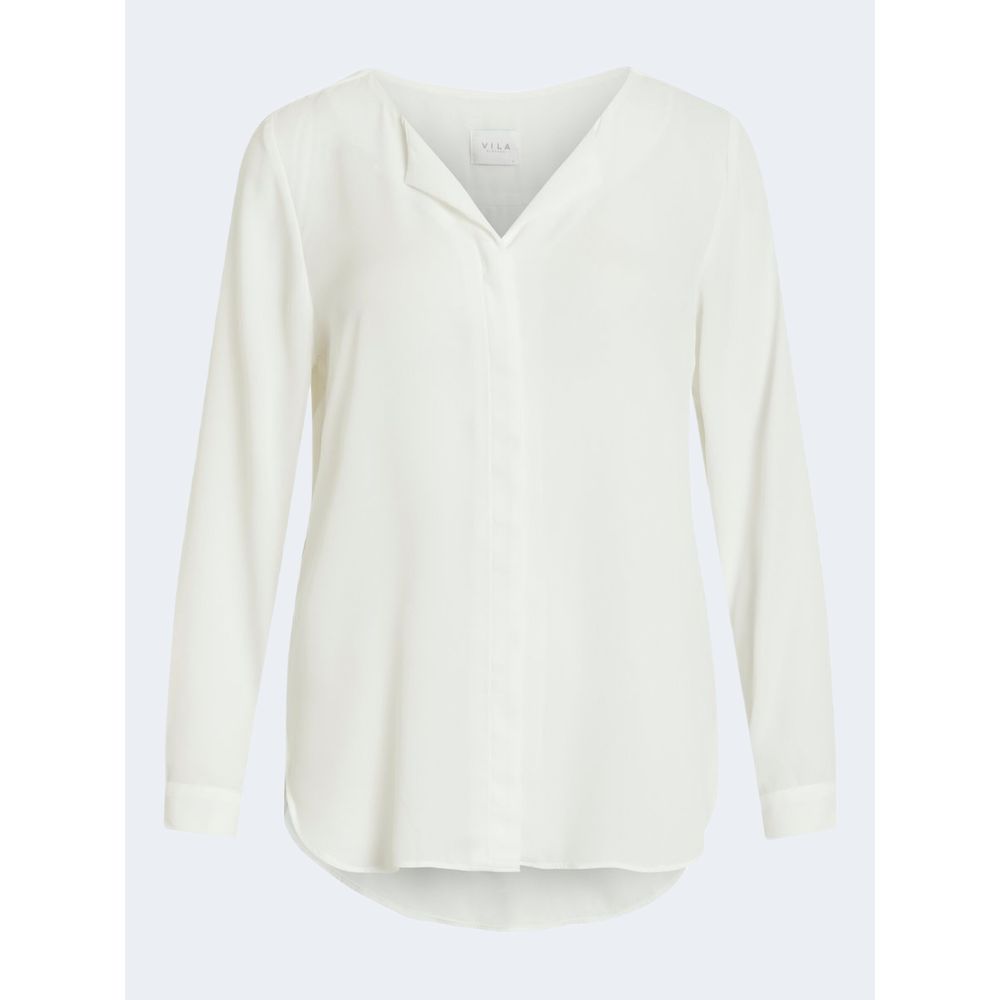 Vila Clothes Cream Polyester Blouse Vila Clothes