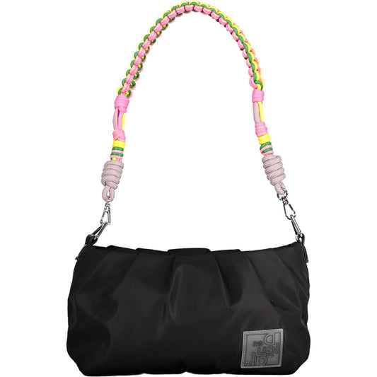 Chic Black Contrast Detail Handbag