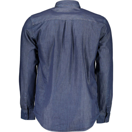 Elegant Blue Cotton Long-Sleeve Shirt