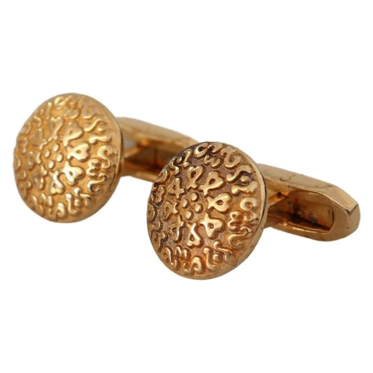 Dolce & Gabbana Elegant Gold Plated Brass Men's Cufflinks Cufflinks gold-plated-brass-round-pin-men-cufflinks IMG_1831-5a21f297-ea1.jpg