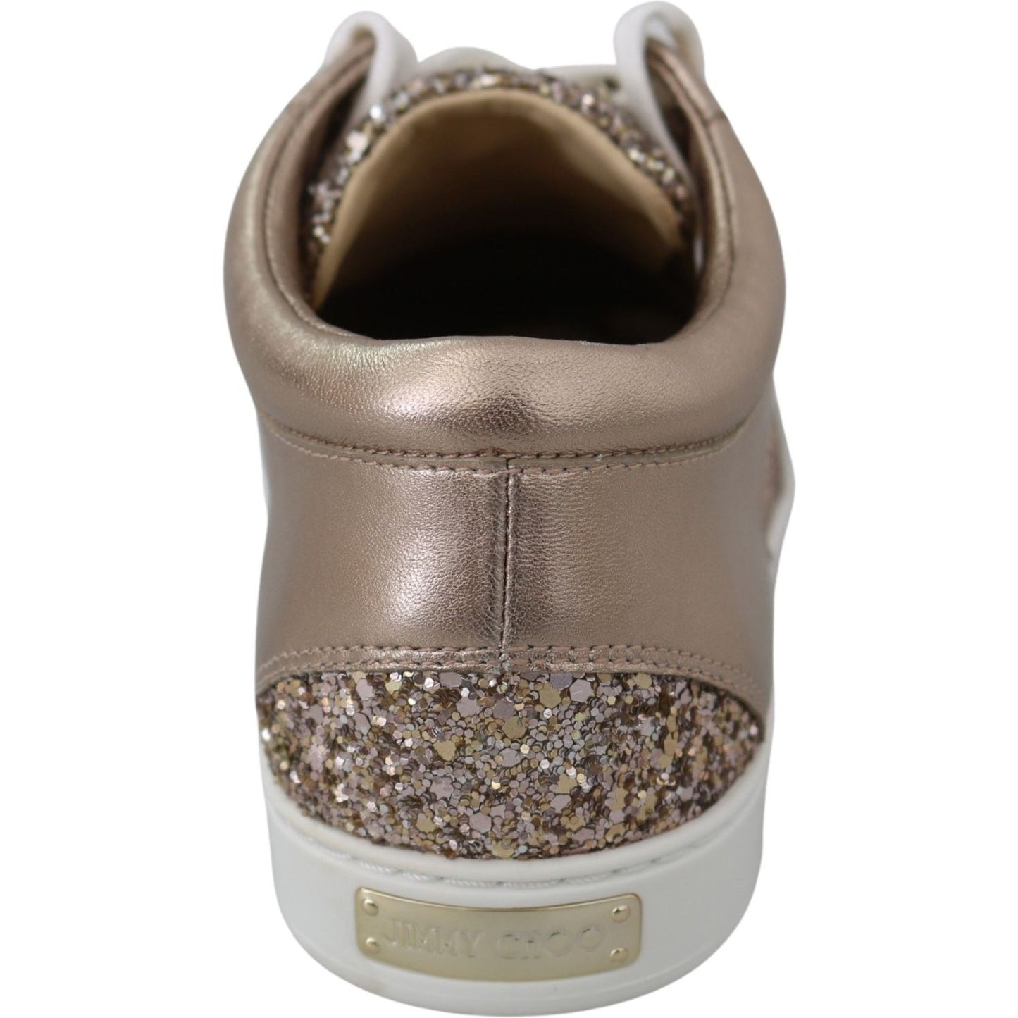 Jimmy Choo Ballet Pink Glitter Leather Sneakers miami-ballet-pink-leather-sneakers-1