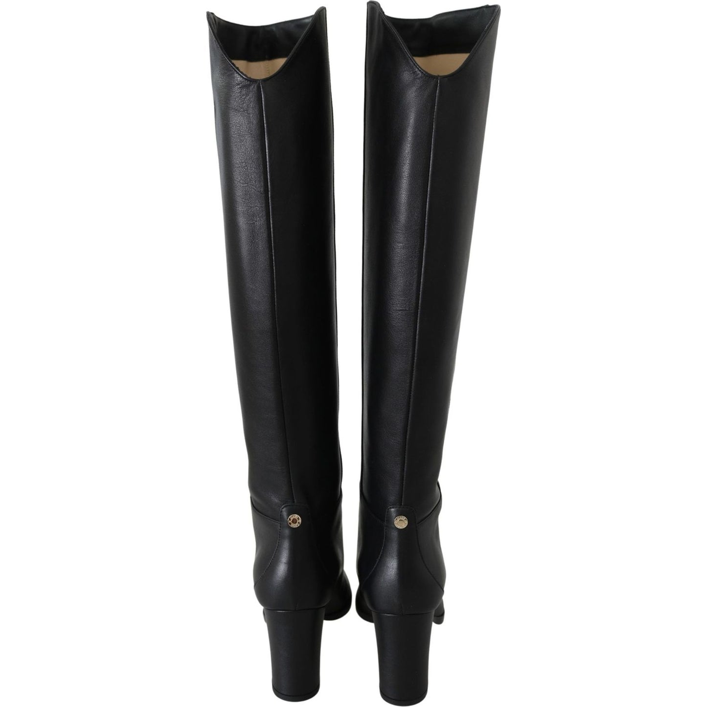 Jimmy Choo Elegant Black Calf Leather Heeled Boots madalie-80-black-leather-boots